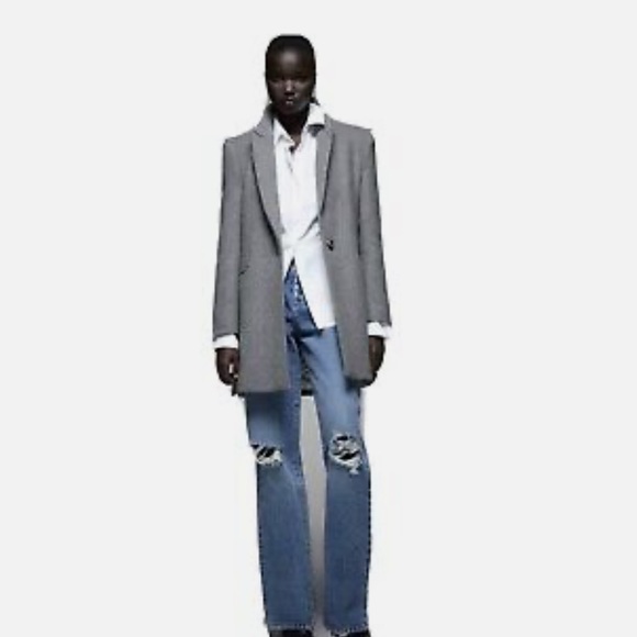 Zara Grey Wool Tailored Frock Coat - Picture 2 of 8